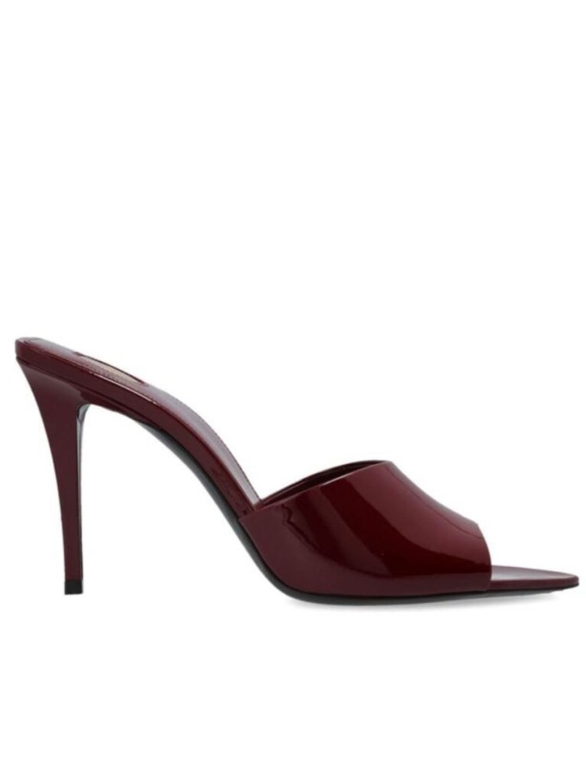 Saint Laurent Romy Heeled Mules Patent Leather Stiletto Bordeaux - 38 (Us 8)